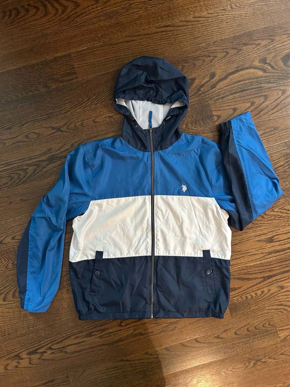 Us Polo Assn Color Block Windbreaker Jacket Size L